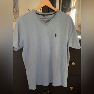 U.S. Polo Assn. Men's Light Blue V-Neck T-Shirt